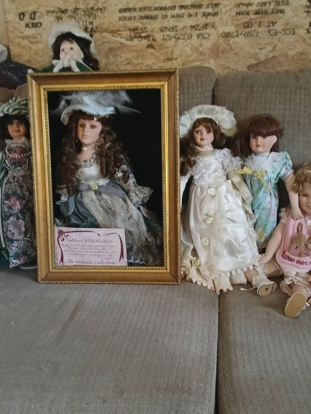 Porcelain Framed Doll Wall Art – White and Gold